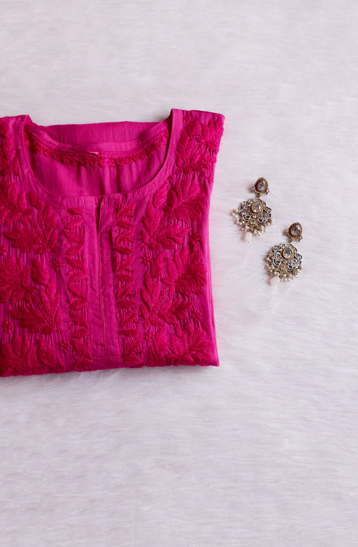 Zaira Deep Pink Pure Cotton Kurta