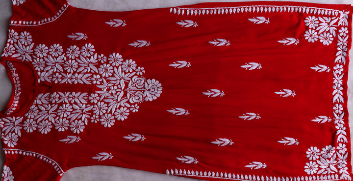 Mariyam Red Long Rayon kurta