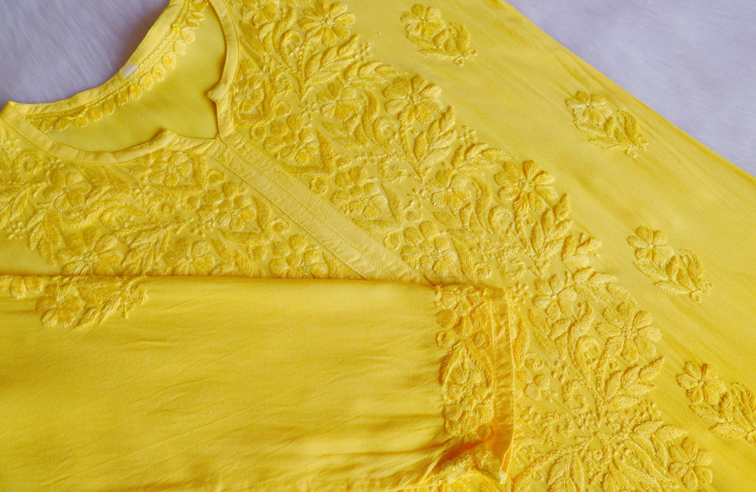 Farhaa Yellow 2 piece Rayon set