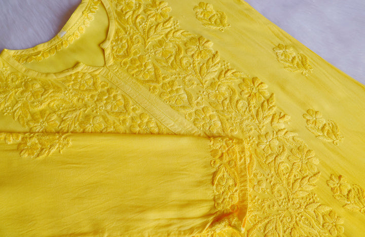 Farhaa Yellow 2 piece Rayon set