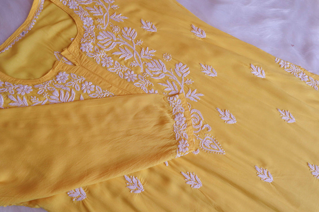 Gul Yellow Long Modal kurta