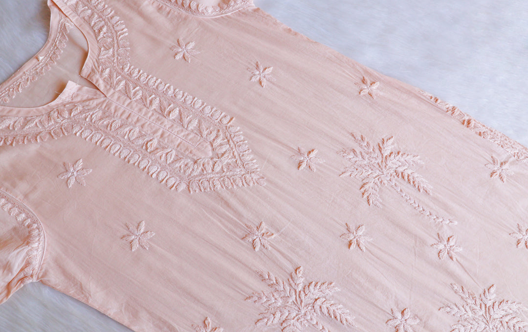 Heer Rose Beige Pure Cotton Kurta