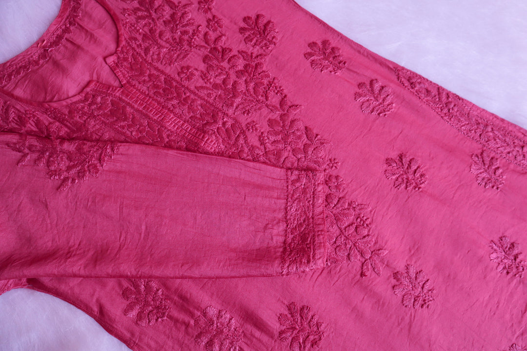 Hoor Mauve Pink Chanderi Kurta