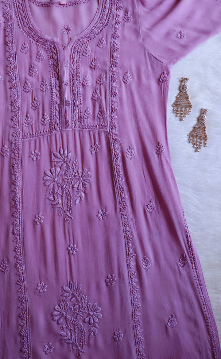 Duaa Dusty Purple Viscose Georgette Kurta