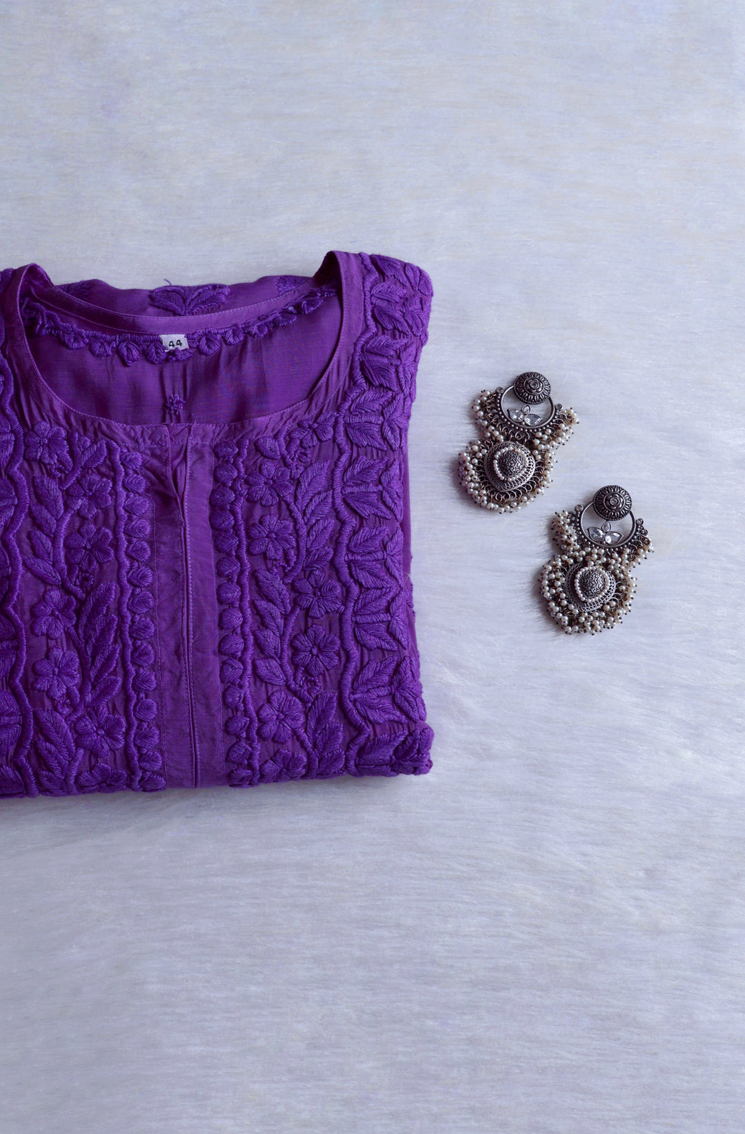 MehrNaaz Deep Purple Pure Muslin Kurta