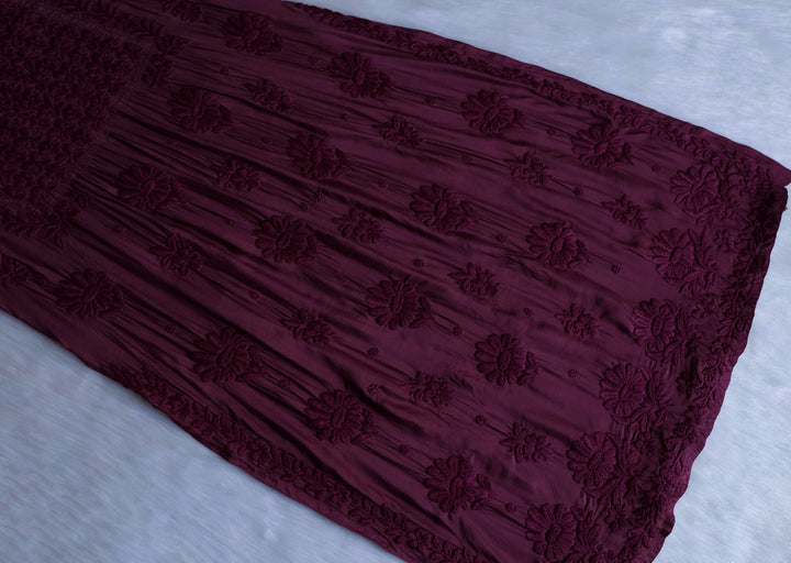 Hoor Deep Purple 10D Pure Muslin Kurta Set