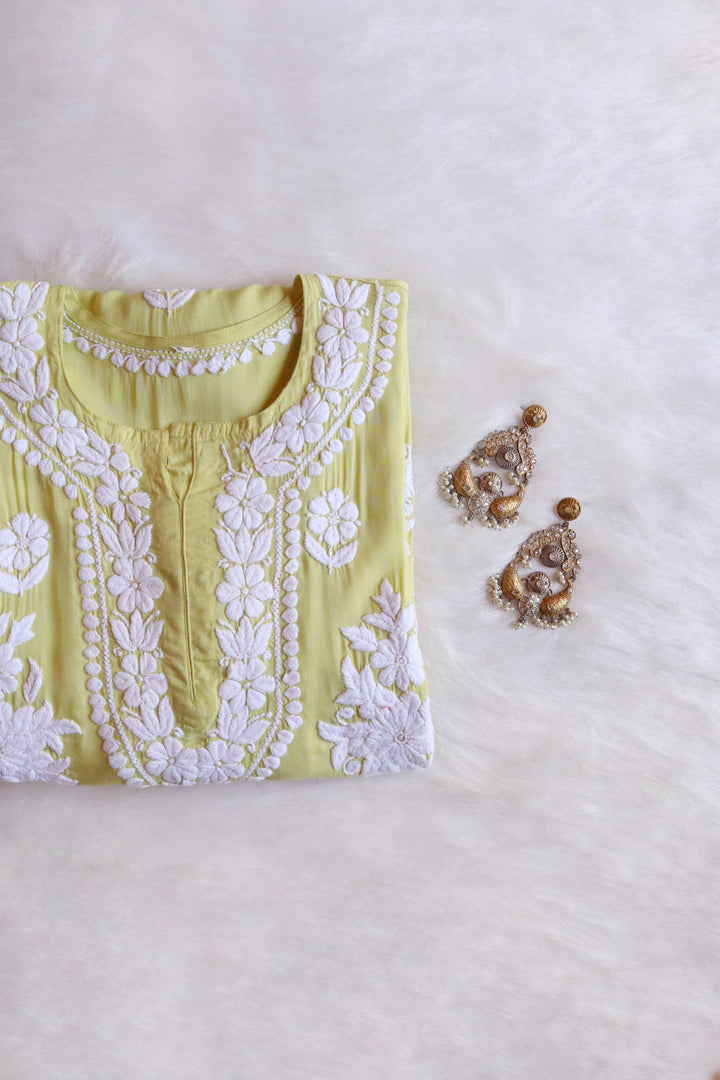 Fariha Premium Lime Green Long Modal Kurta