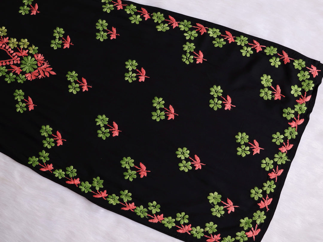 Sitara Black, Peach & Green Rayon Kurta Set - Noor Chikankari