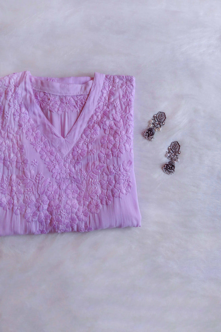 Sadiya Lavender Luxe Muslin Kaftan