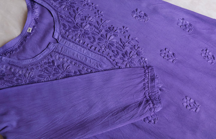 Farhaa Lavender Short Rayon Kurta