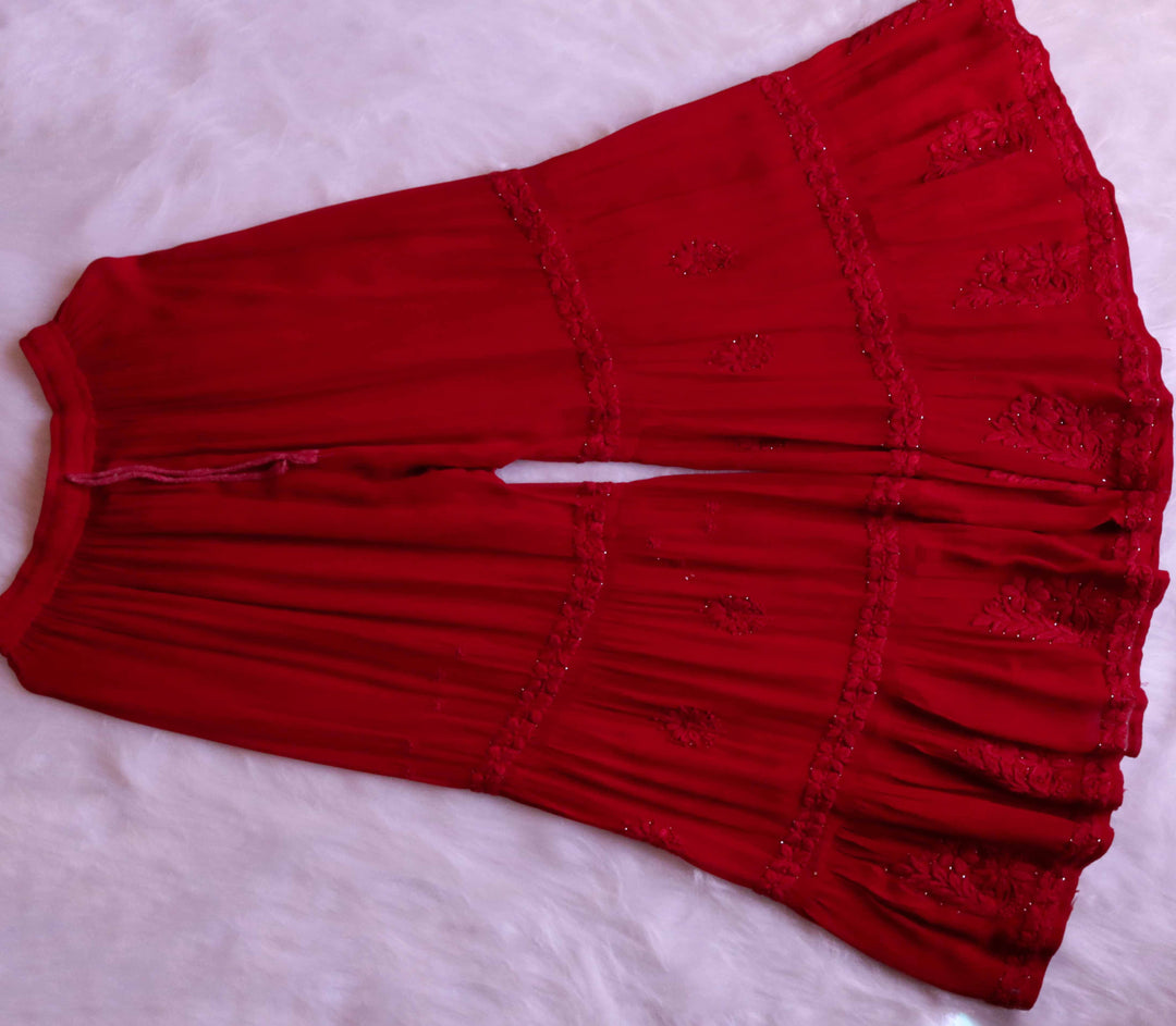 Zimra Premium Maroon Viscose Garara set