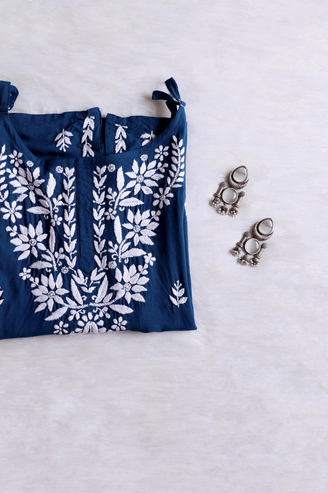 Mirha Midnight Blue Short Sleeveless Kurta