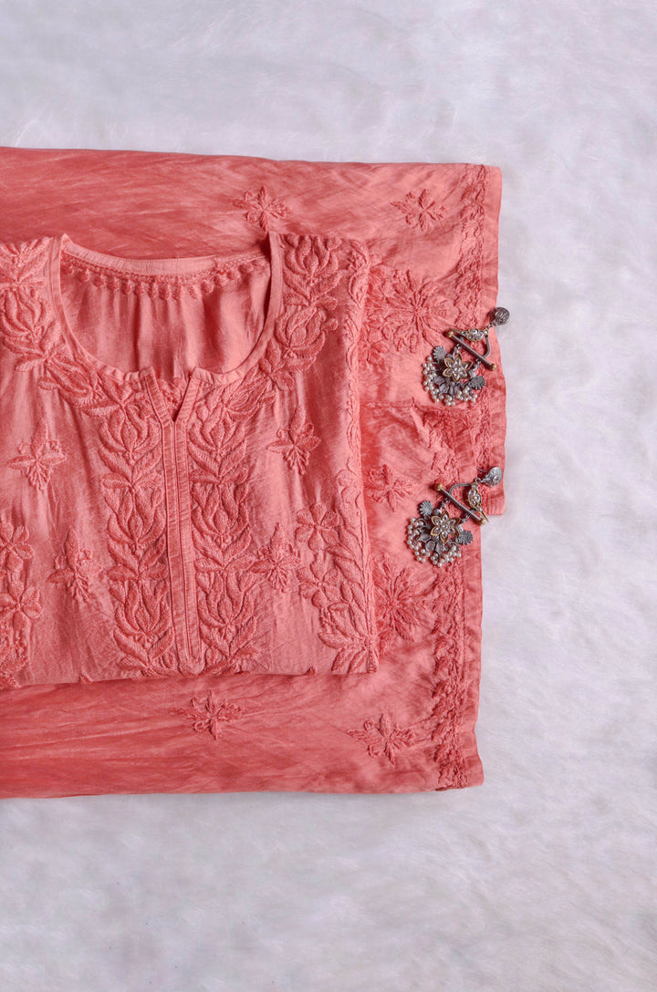 Alanah Rose Brown Pure Chanderi set