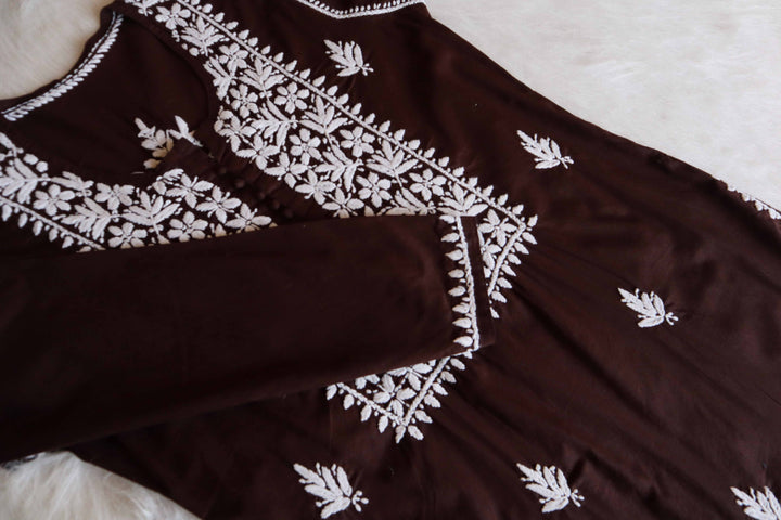 Zyra Chocolate Brown Cotton Kurta