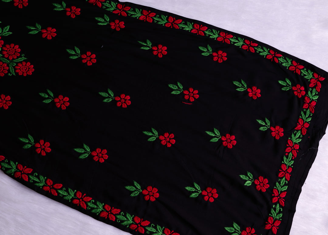 Gulbahaar Black & Red Rayon Kurta Set