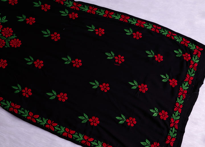 Gulbahaar Black & Red Rayon Kurta Set