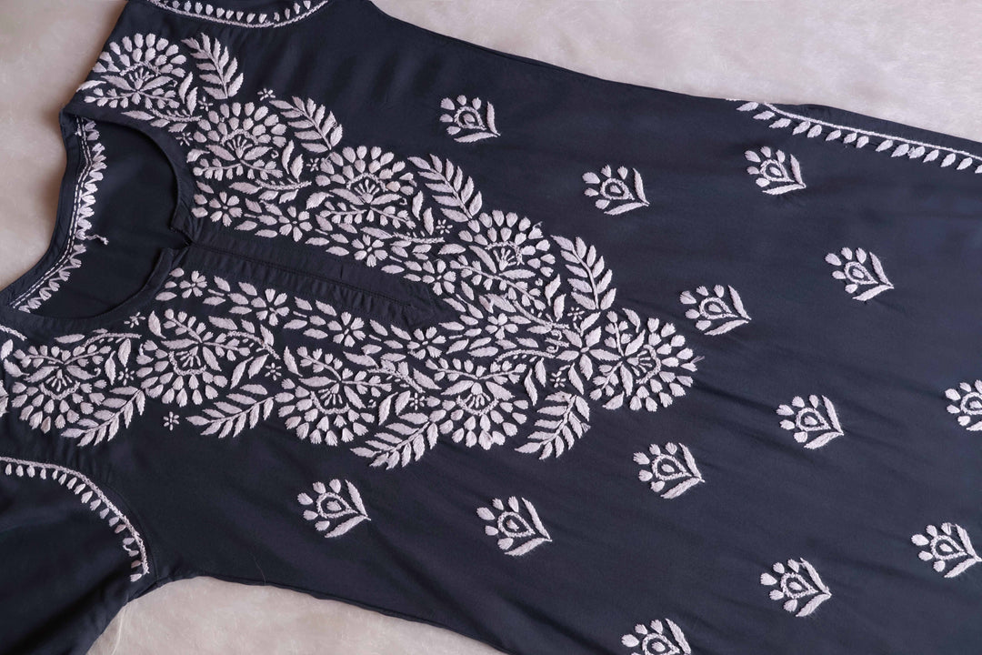 Raaha Grey Long Rayon kurta