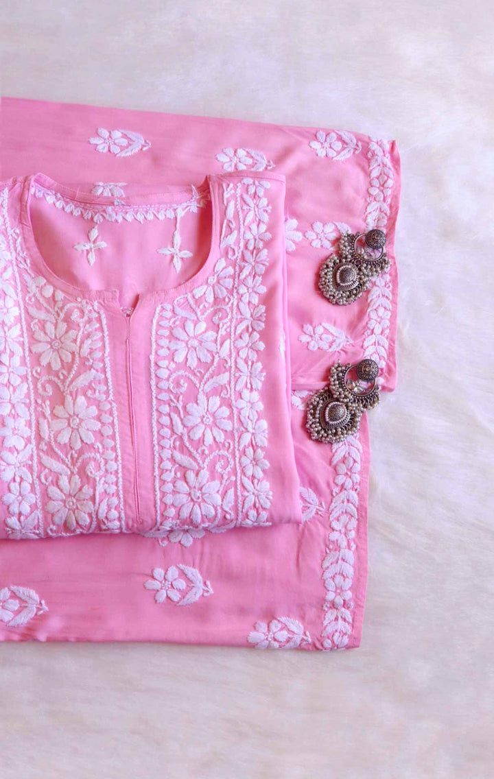 Zahrah Baby Pink Rayon Kurta Pant set