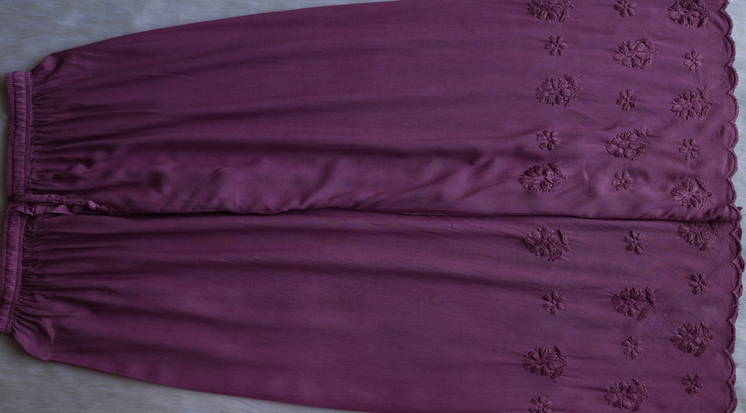 Alishba Dusty Purple Scalloped Rayon set