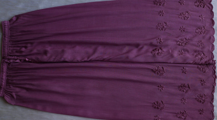 Alishba Dusty Purple Scalloped Rayon set