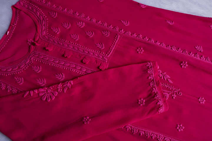 Duaa Deep Pink Viscose Georgette Kurta