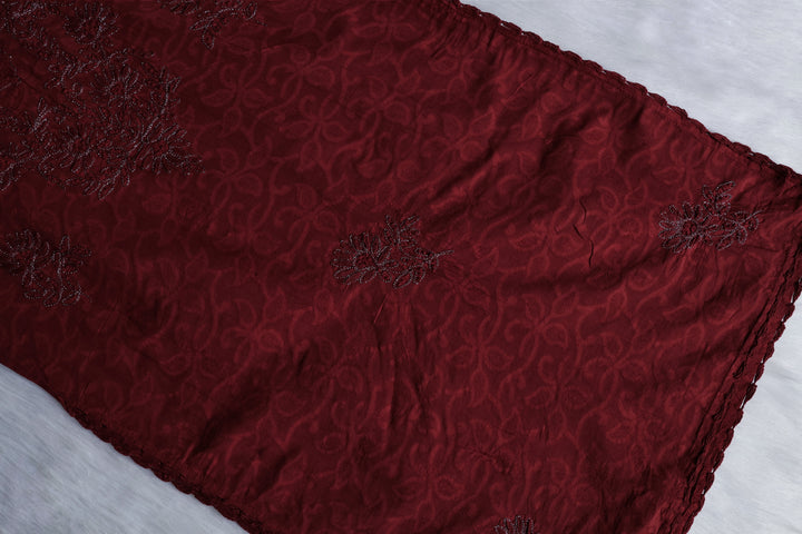 Chocolate Brown long Jacquard Cotton kurta