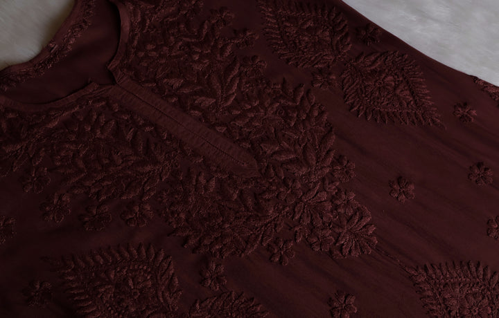 Zobia Rose Brown 2 piece Rayon set