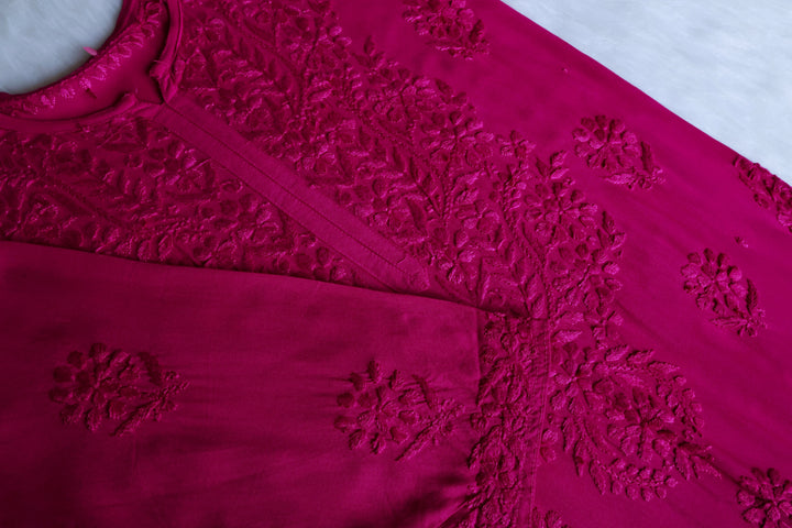 Duaa Deep Plum Long Ombre Rayon Kurta