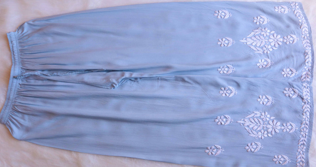 Zahrah Powder Blue Rayon Kurta Pant set