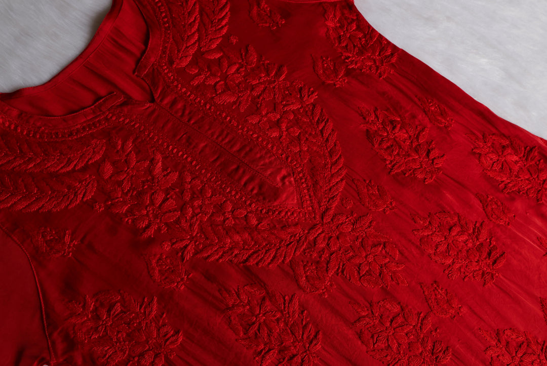 Mehr Red Modal Silk short top