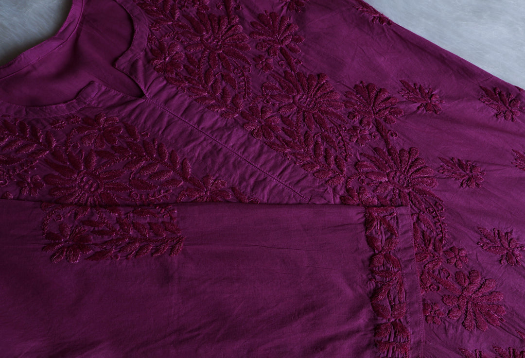 Anah Dusty Plum Pure Cotton Kurta