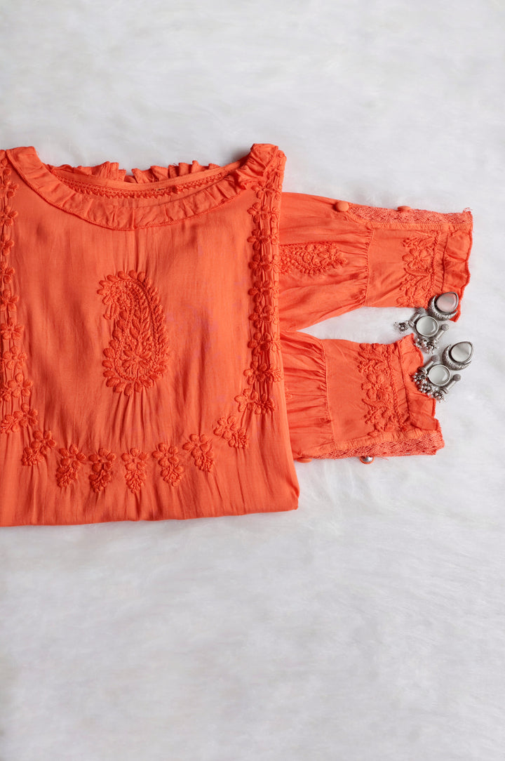 Zamda Afghani Orange Pure Modal Set