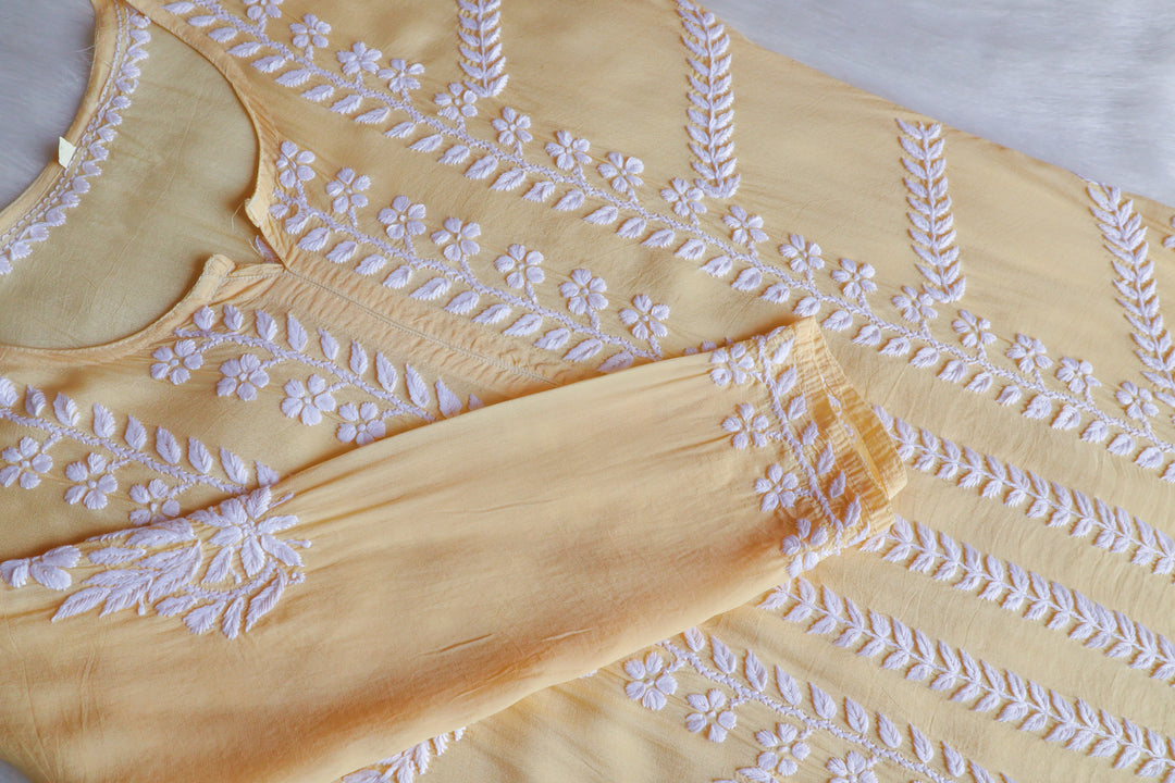 Hanaa Yellow Crepe Silk Kurta