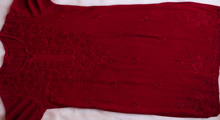 Farhaa Maroon 2 piece Rayon set