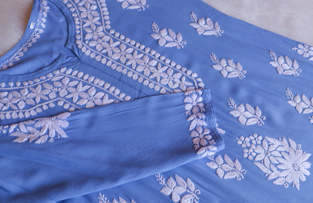 Amaara Ice Blue Rayon Kurta Set