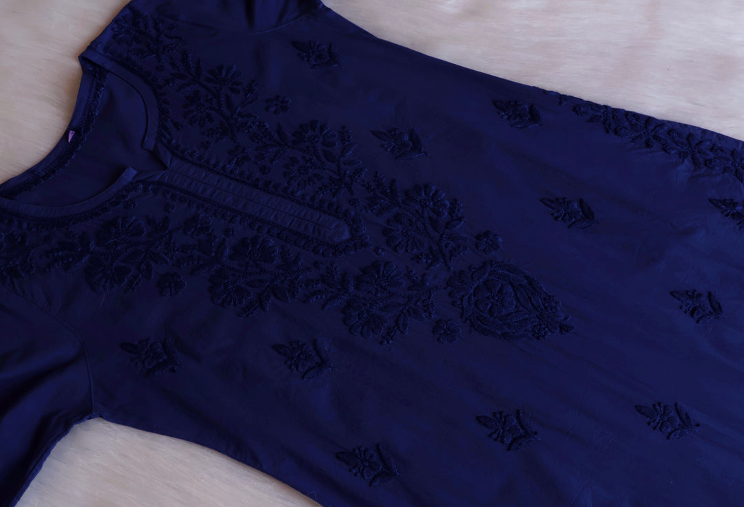 Anahira Royal Blue Cotton Kurta