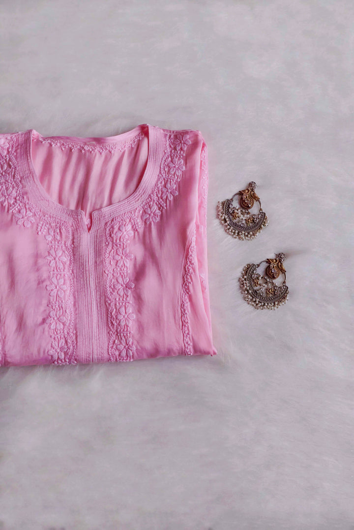 Mehr Baby Pink Modal Silk Dress