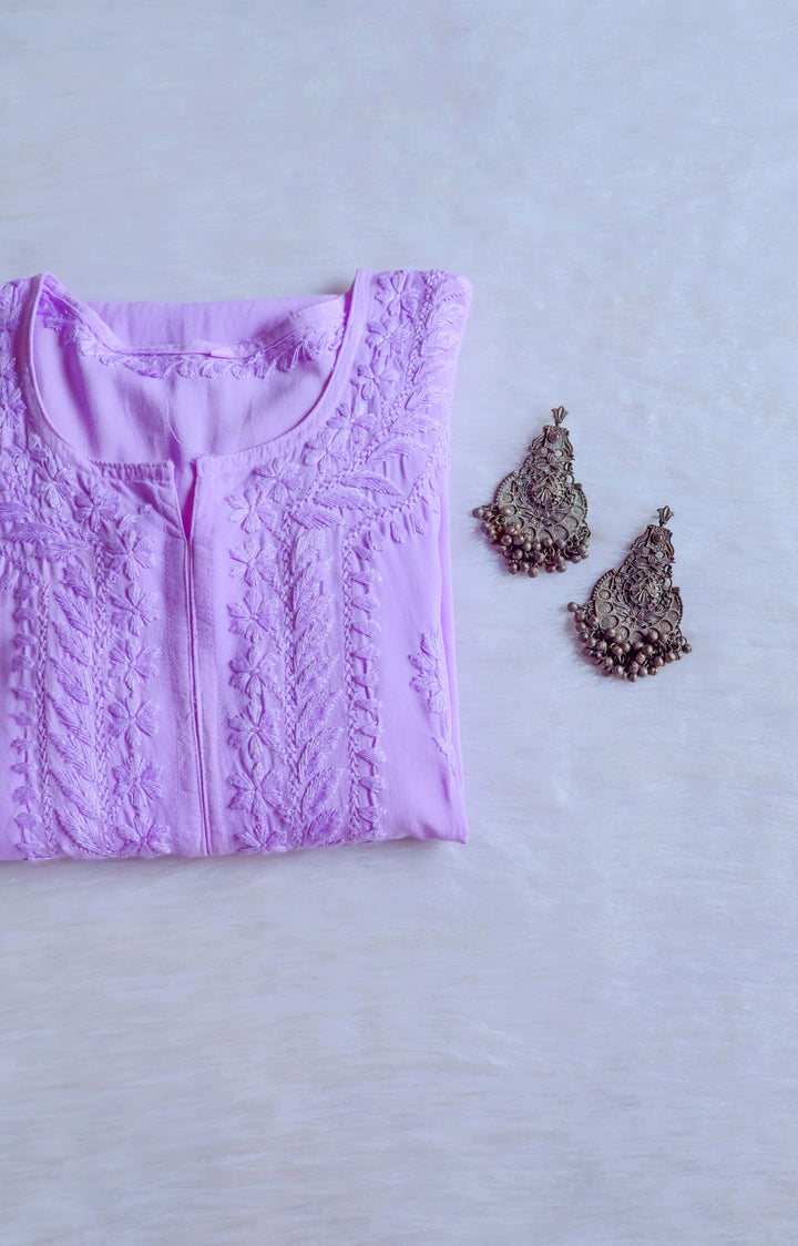 Alina Lavender Long Rayon Kurta
