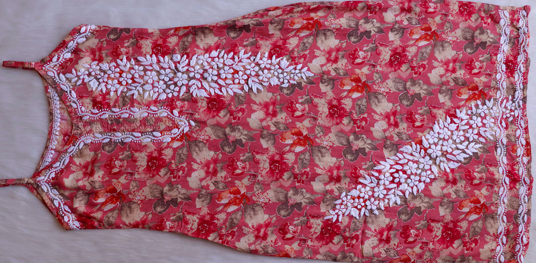 Duaa Pink Pure Muslin Floral Sleeveless Set