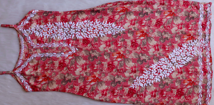 Duaa Pink Pure Muslin Floral Sleeveless Set
