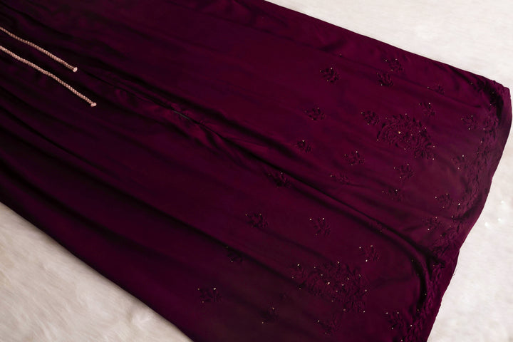 Naida Deep Plum 2 piece Rayon Mukaish set