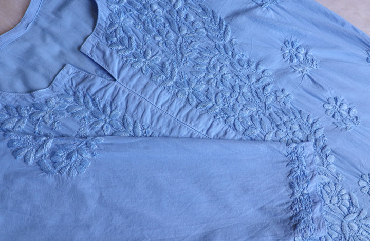 Anah Ice Blue Pure Cotton Kurta