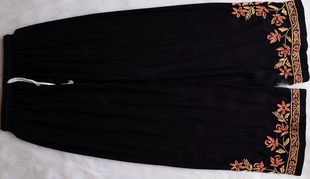 Gul Kashmiri Black & Rose Brown Modal Kurta Set