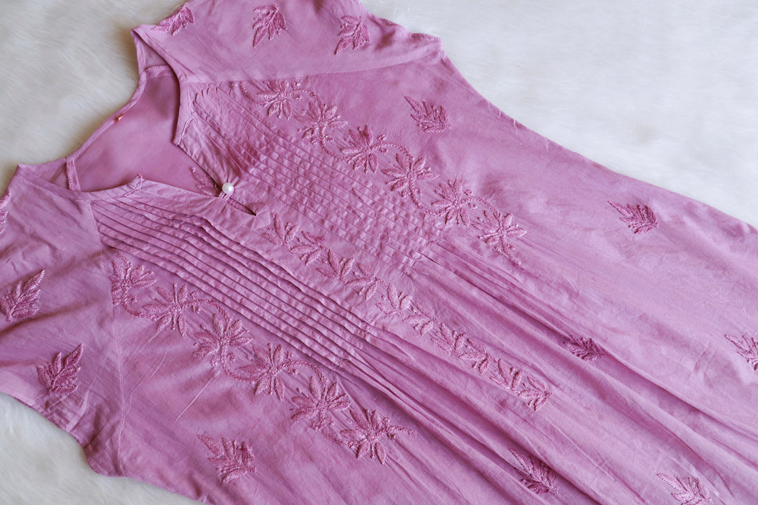 Noor Dusty Purple Pure Cotton Midi Dress