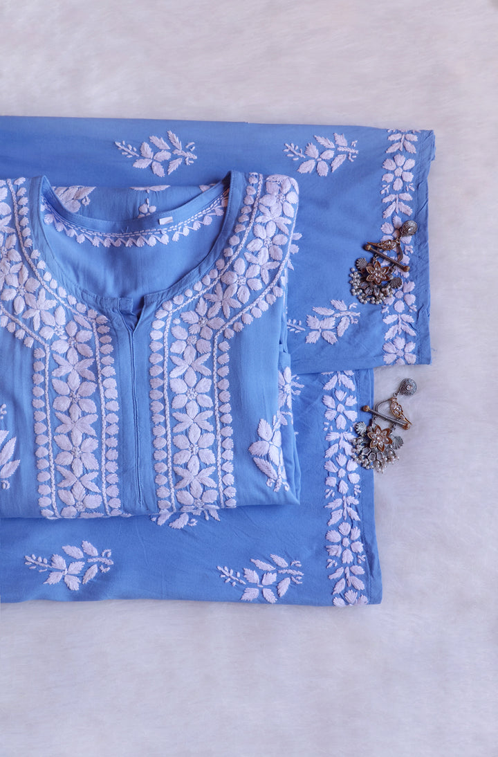 Amaara Ice Blue Rayon Kurta Set