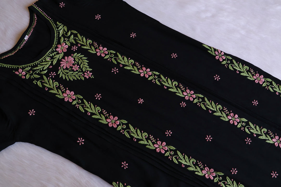 Firdaus Black & Rose Beige Modal Kurta Set