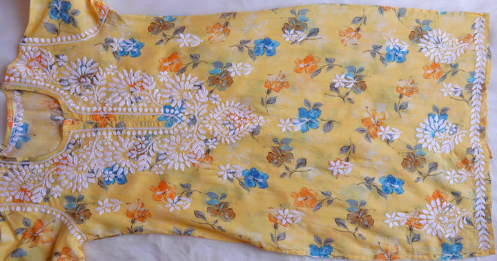 Dahlia Yellow Pure Mulmul set