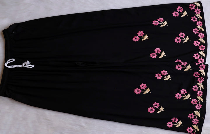 Sitara Black, Pink & Beige Rayon Kurta Set - Noor Chikankari