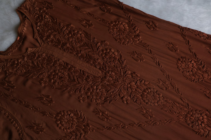 Anam Caramel Brown Modal Ombre Kurta Pant set