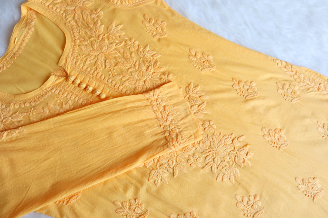 Aayat Yellow Cotton Kurta